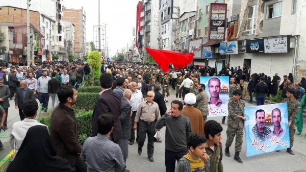 تشییع باشکوه شهید مدافع حرم در بهشهر