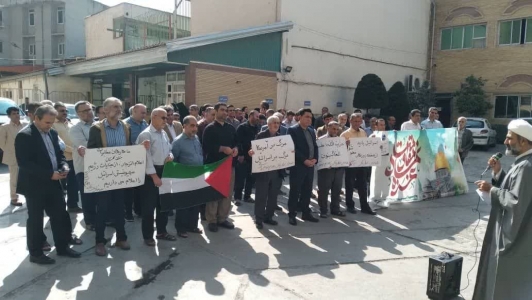 تجمع کارکنان مخابرات منطقه گلستان در محکومیت جنایات رژیم غاصب اسرائیل 